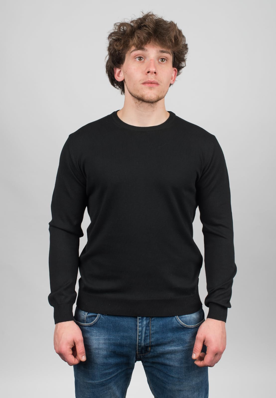 Dalle Piane Cashmere Herren Pullover Rundhals 100% Baumwolle | Leichter Strickpullover für Frühling, Sommer und Büro, atmungsaktive Baumwolle, Geschenk für Ihn, Made in Italy