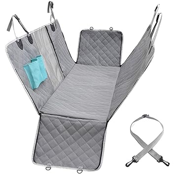 GG Enterprise Dog Car Seat Cover Pet Carrier Hammock Travel Safety Protector Gray