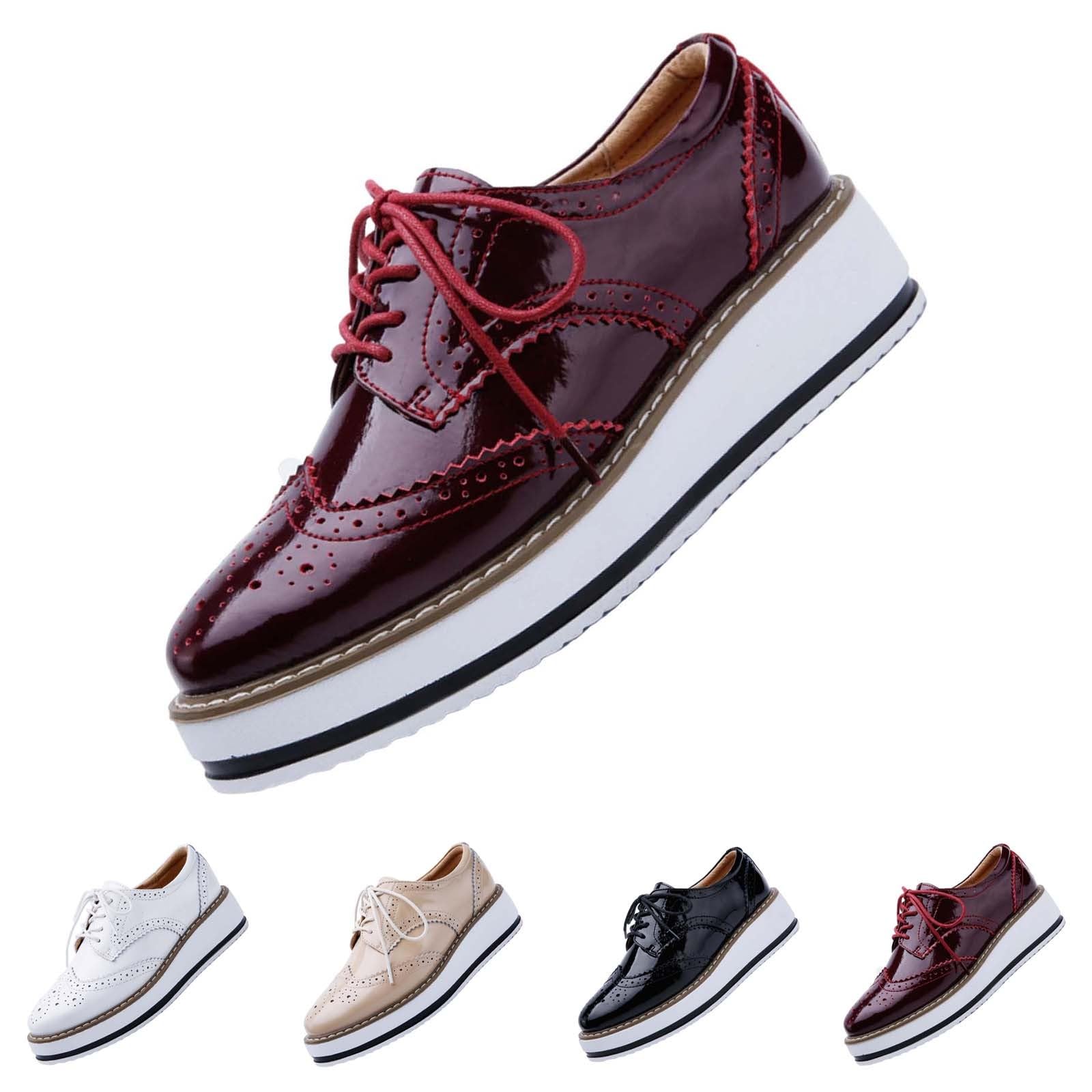Baskets à plateforme à lacets pour femme - Chaussures décontractées à plateforme - Chaussures confortables à lacets pour le quotidien et les promenades - Avec détails de couture - Chaussures