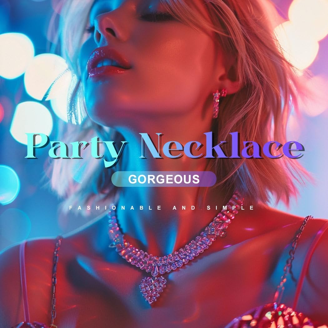 ACEDRE Rhinestone Choker Chain Silver Bling Diamond Prom Necklace Jewelry for Women - Image 6