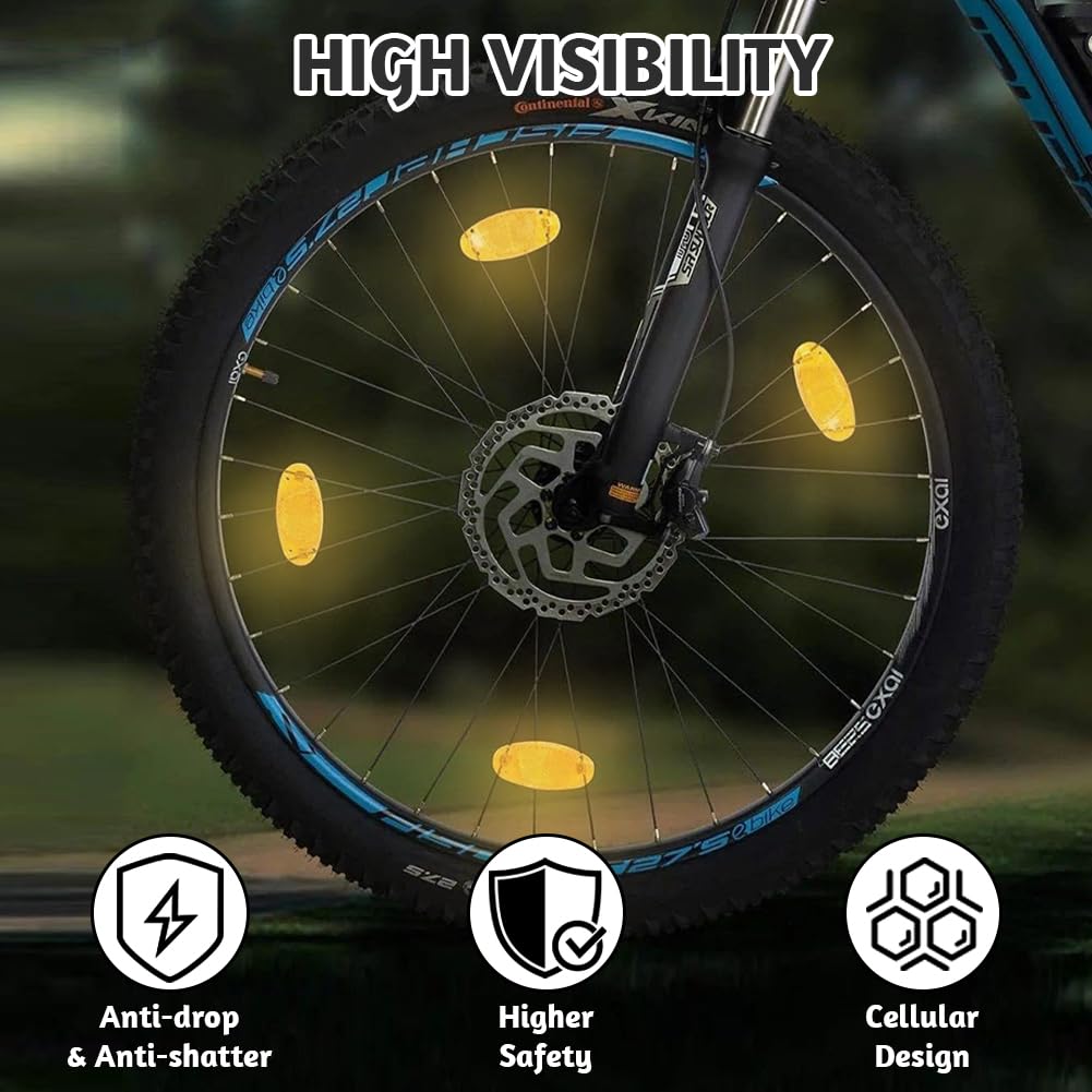 flintronic 4/6 Pezzi Catarifrangente Bici, Catarifrangente per Raggi di Bicicletta, Catarifrangenti Raggi Ruota Bici, per Adattarsi a Qualsiasi Tipo di Bicicletta