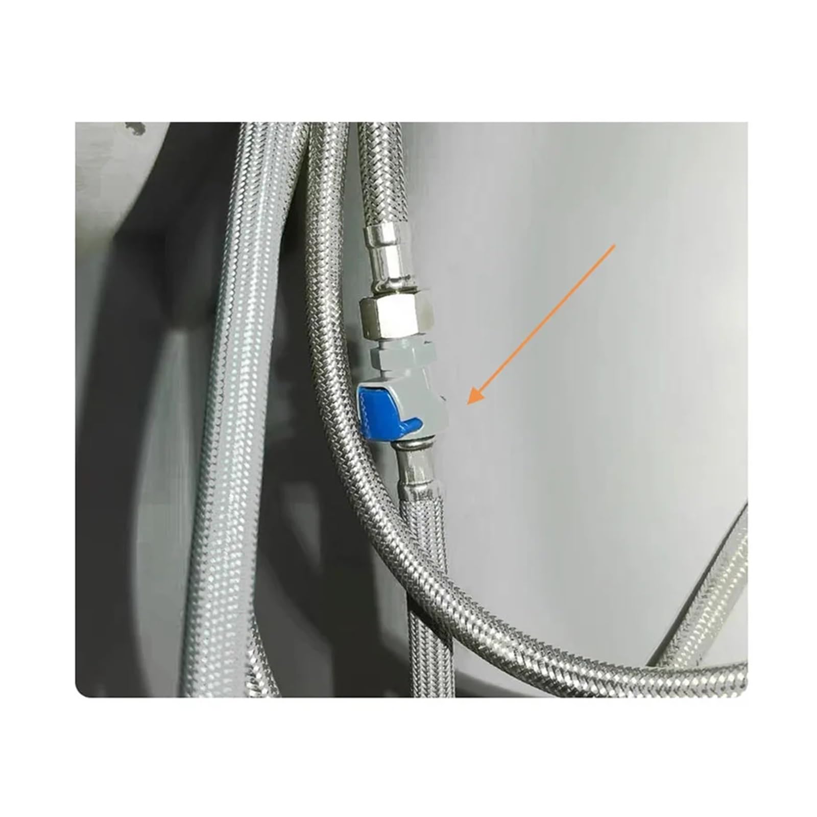 F1/2 M15*1 Tuyau de rechange pour robinet 150 cm Gris/Noir Nylon Durable Accessoires de cuisine et de salle de bain 1 pièce Tube d'alimentation en eau