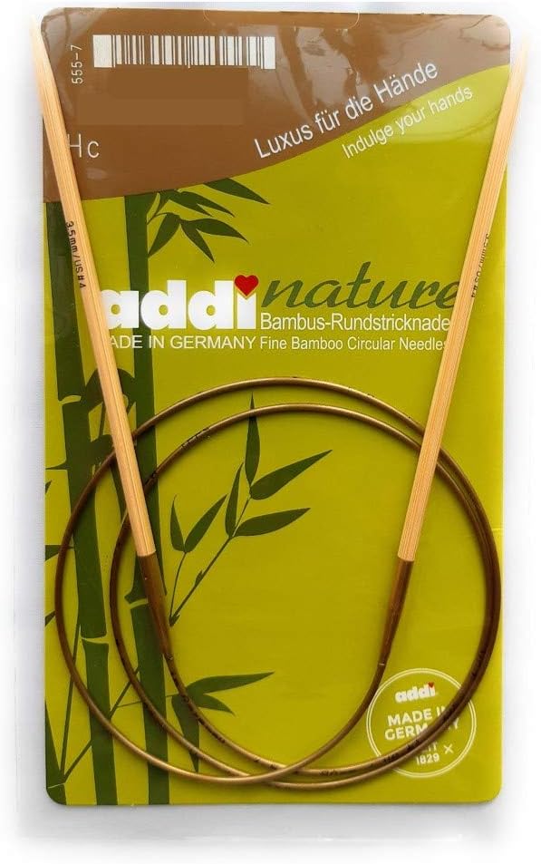 Addi Bamboo Circular Knitting Needles - 120cm (47 Inch) Size US 5 (3.75mm) With Blue Cord