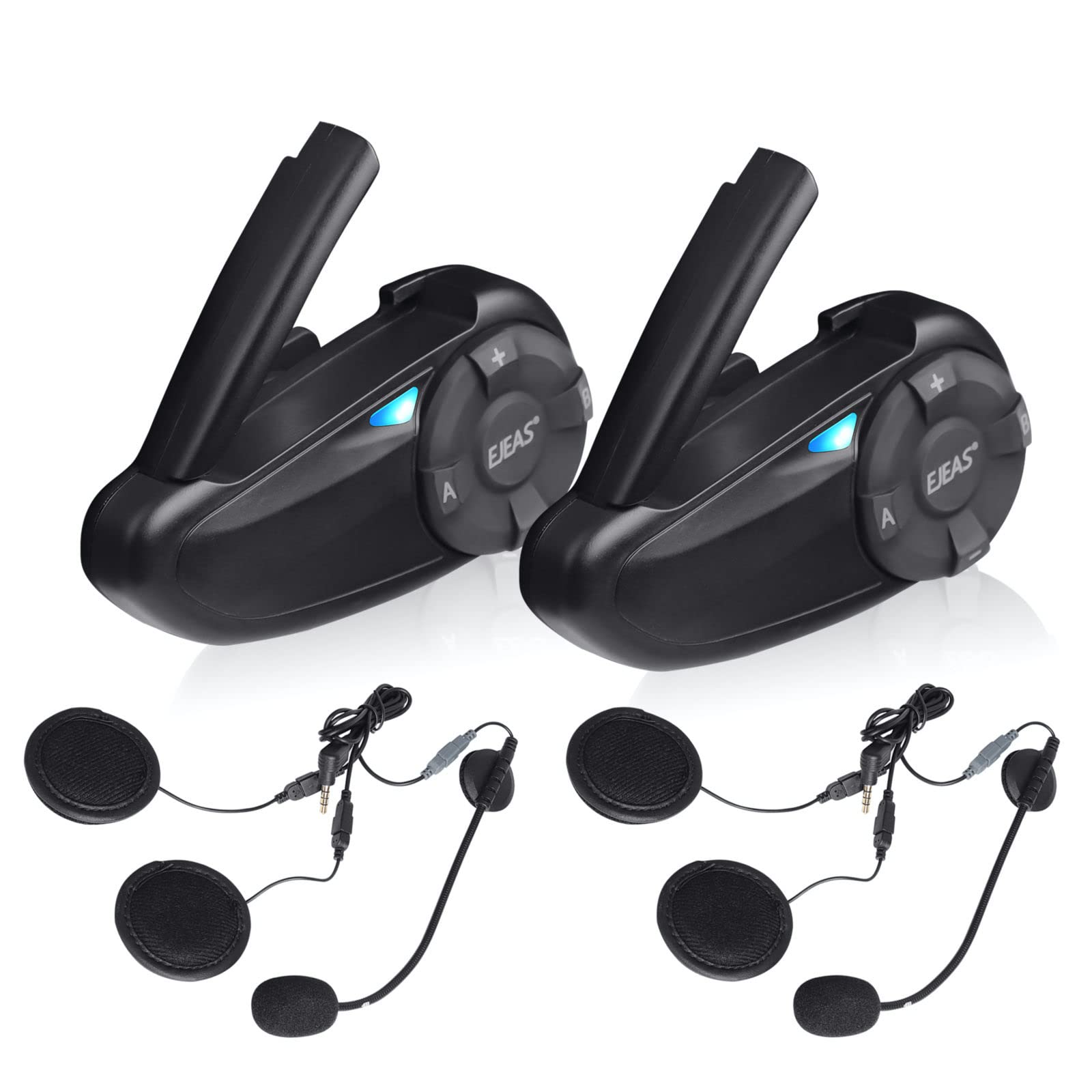SolaMr Q7 Motocicleta Casco Auricular BT5.1 Motocicleta Impermeable Intercomunicador Sistema de Comunicación Auricular Bluetooth con SafeRiding APP, Radio FM, Reproductor MP3, Hasta 7 Pilotos (2 Pack)