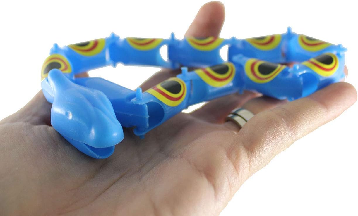 Curious Minds Busy Bags Bulk 24 Magic Jointed Moving Wiggle Snakes - Classic Trick Toy - Plastic Segmented Snake Fidget Party Favor (24 Snakes (2 Dozen))