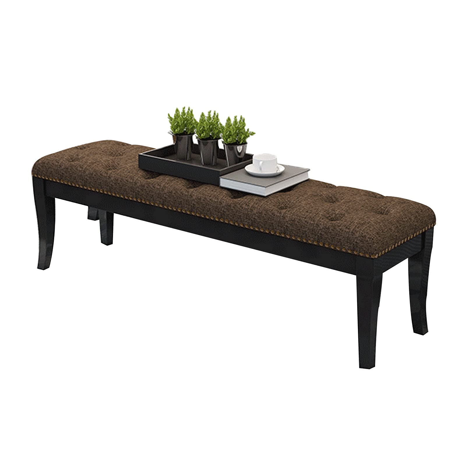 Taburete de sofá moderno y banco de zapatos marrón para un recibidor acogedor de 60x40 cm