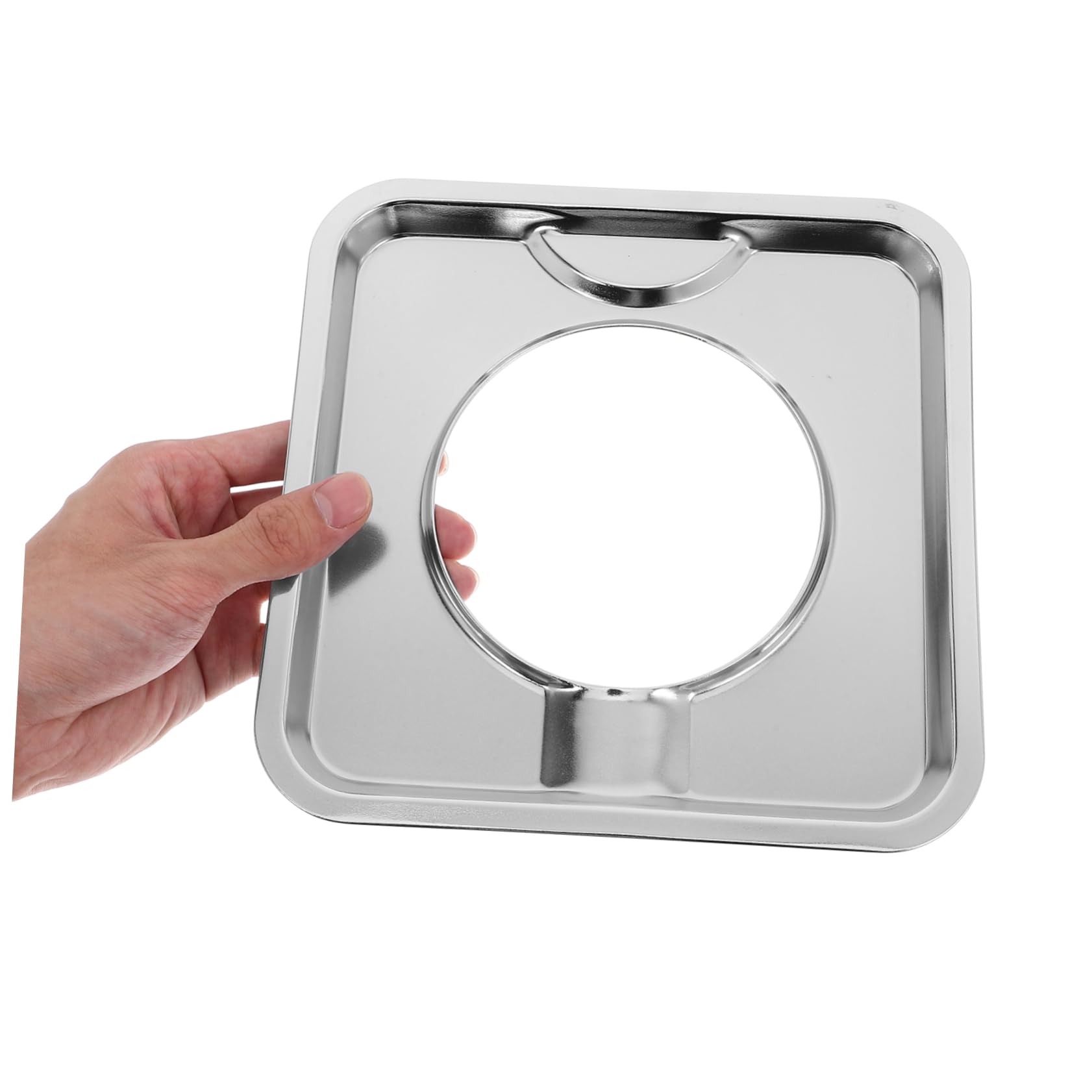 Bandejas de Goteo Cuadradas de Acero Inoxidable 19cm, 4 Piezas