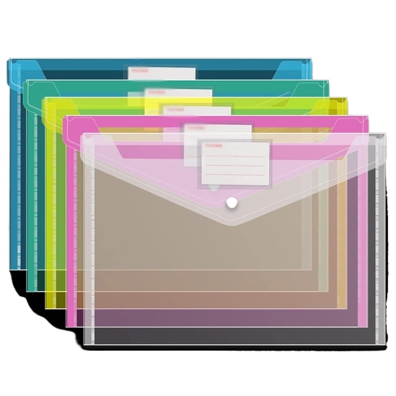 organizador de carpetas acordeón, Bolsa de archivo gruesa transparente impermeable A4 bolsa de información de plástico tipo broche cartera bolsa de almacenamiento carpeta suministros de oficina 30/50