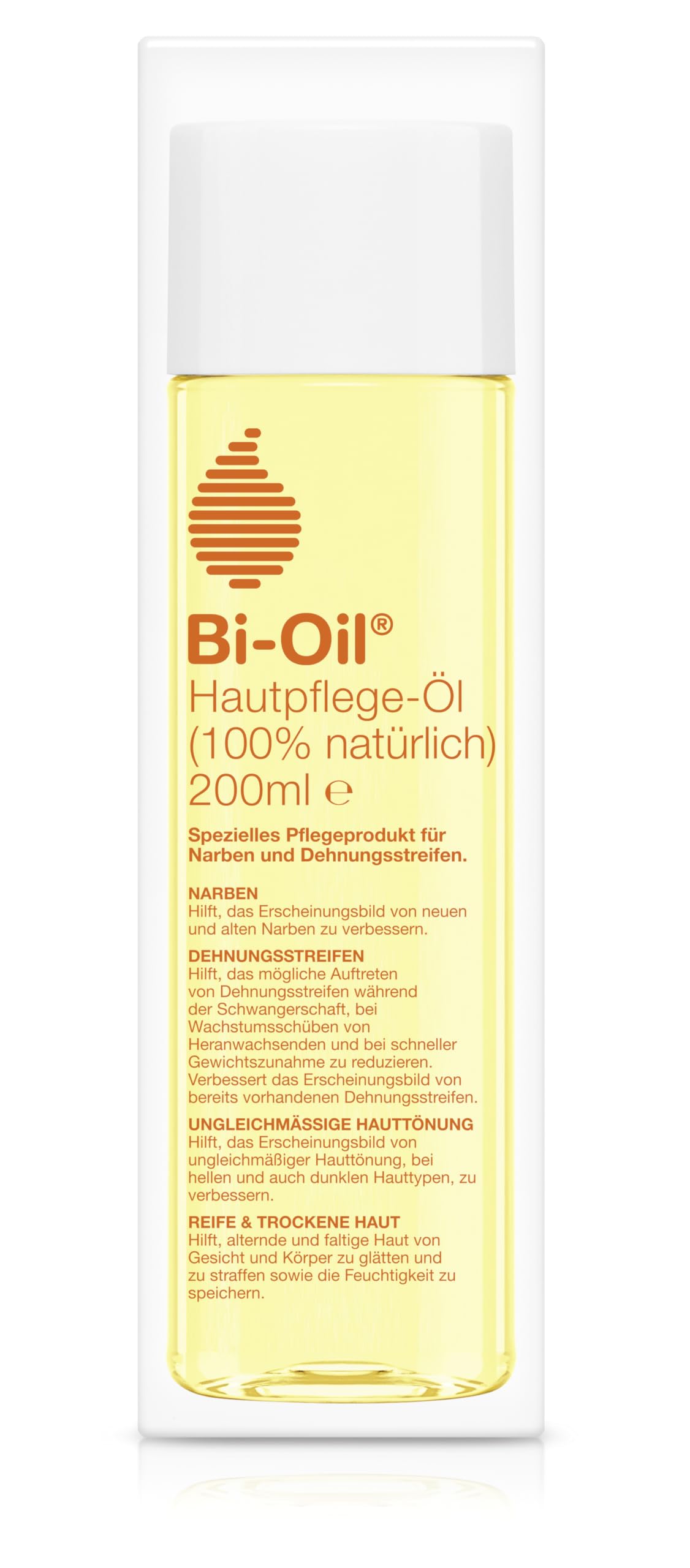Bi-Oil Hautpflege Öl 100% natürlich | Schwangerschaftsöl mit 100 % natürlichen Inhaltsstoffen | Körperöl während und nach der Schwangerschaft | Vegan | 200 ml
