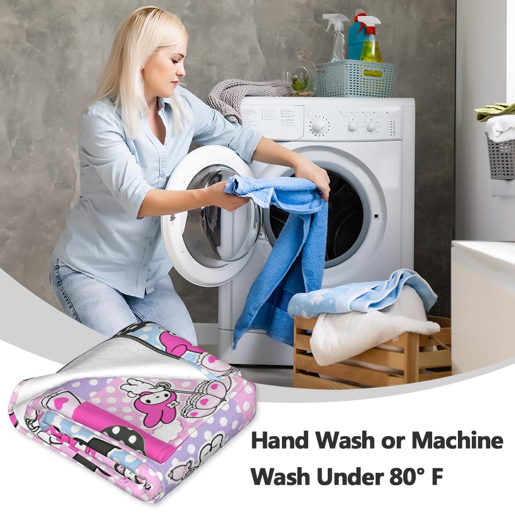 Coperta Pelosa Con Stampa Kuromi Per Bambini - Morbida E Calda, Per Letto E Divano, Regalo Ideale