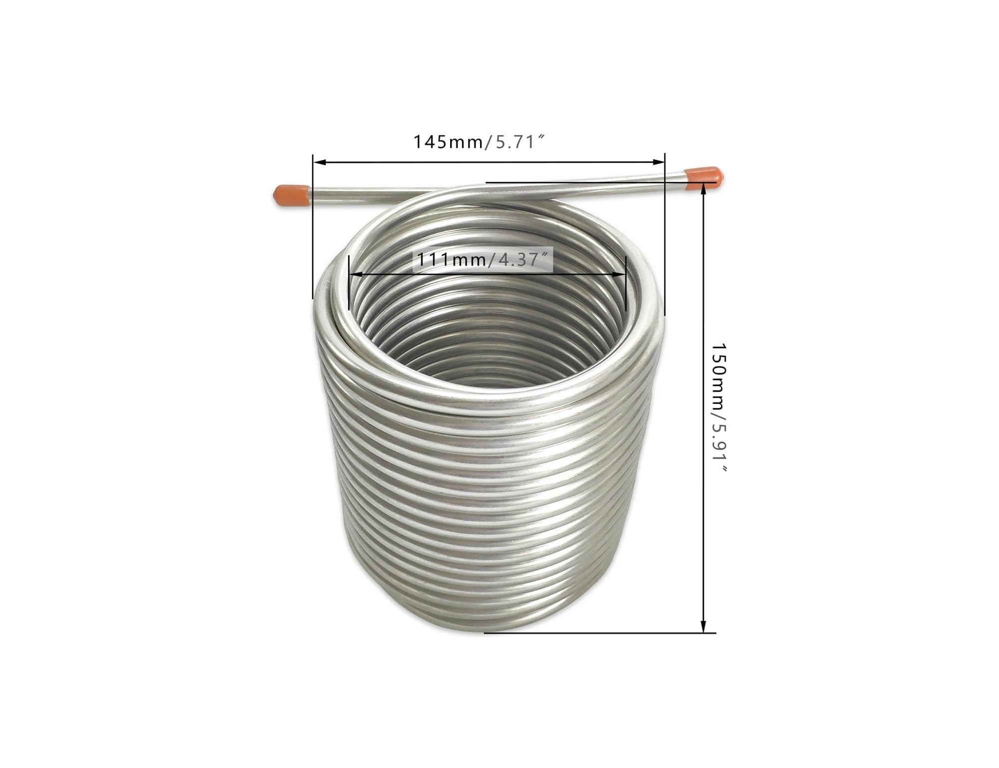 Enfriador de mosto y agua de cerveza de doble capa, serpentín de enfriamiento de 14 m de longitud, serpentín de enfriamiento de cerveza for incubadora exterior, acero inoxidable 304 de grado alimentic