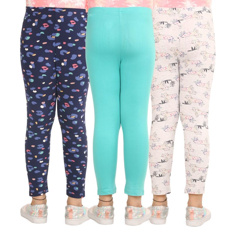 Image of ARIEL Girls Cotton Printed Regular Fit Non-Transparent Ankle Length Leggings