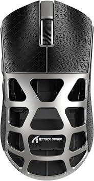 ATTACK SHARK R3 Wireless Gaming Mouse, 46g Superlight Magnesium Alloy Triple-Mode Computer Mouse, 8000Hz Polling Rate, PAW3395 26K DPI Sensor Programmable Mice with Griptape for PC/Win/Mac Grey
