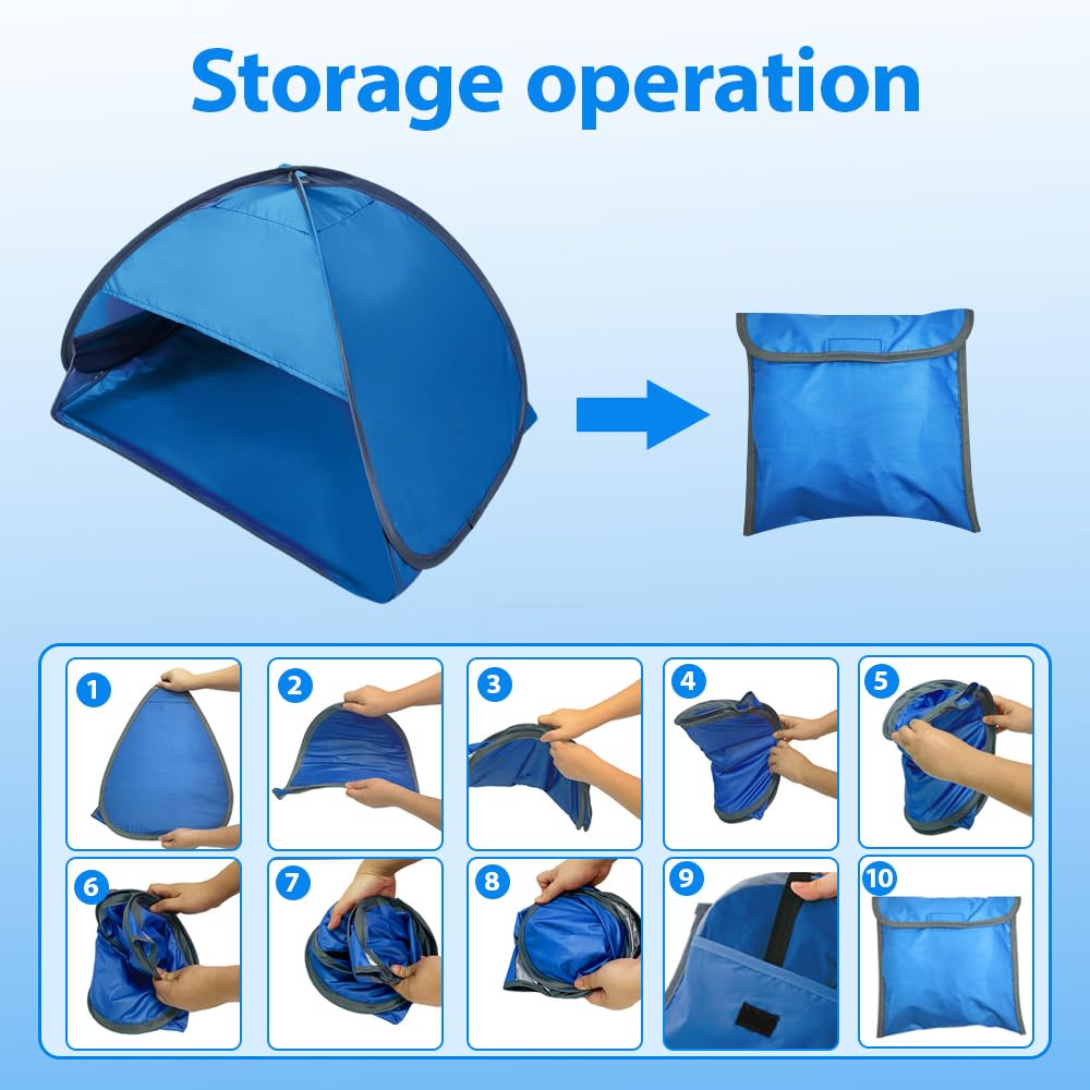 Mini Tenda da Spiaggia Pop Up, Tenda Poggiatesta per Campeggio, Picnic, Tendas per Cani da Spiaggias, Portatile Tendas Parasole Spiaggia per Gatti e Cuccioli