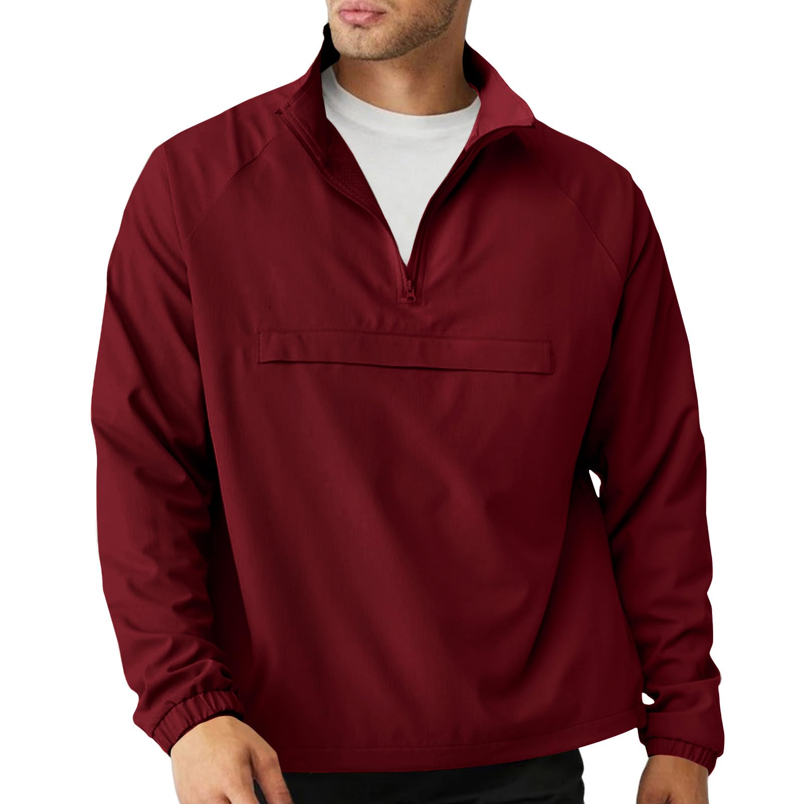 SEGANUP Men's Lightweight Quarter Zip Pullover Windbreaker with Pocket