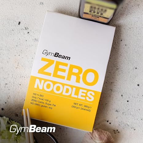 GymBeam Organic Zero Noodles - Low Calorie Konjac Noodles Made from Organic Konjac Flour Vegan and Gluten Free Highest Organic Quality Ideal for Weight Loss Easy Preparation 385 g
