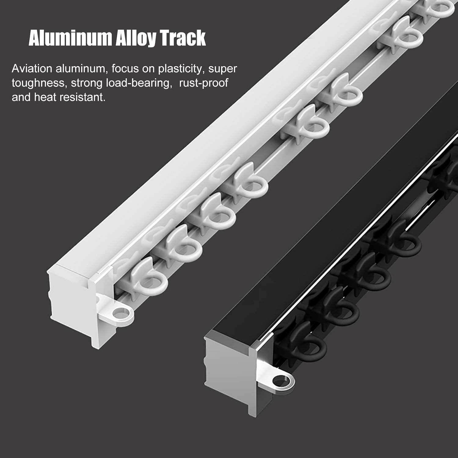 Invisible Recessed Curtain Track for Room Divider - Commercial Aluminum Rail for Living Room, Hospital, Hotel - 7-26ft Lengths, White Color, Privacy Solution