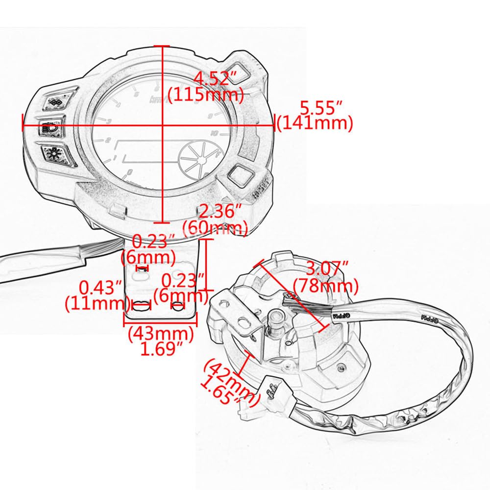 Obrotomierz Motocykl 10000 RMP 7 kolor poziom oleju LCD oprzyrządowanie cyfrowe prędkościomierz obrotomierz licznik kilometrów pasuje do Yamaha RXM BWS 125 BWS125
