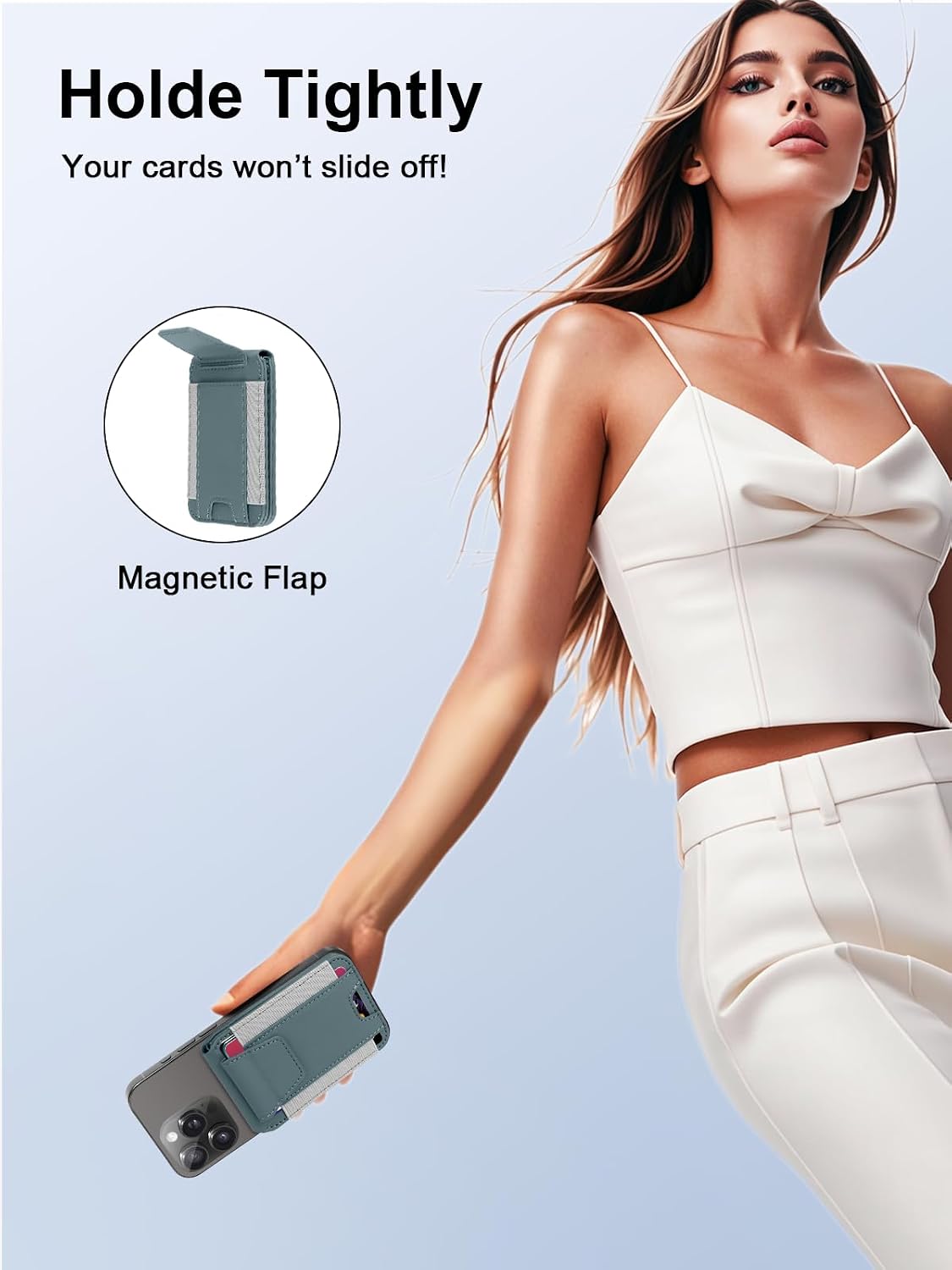 TopMade for Magsafe Wallet, Works with Apple Find My, Strongest Magnetic Wallet for iPhone 16/15/14/13/12 Series, Mganetic Card Holder with Adjustable Stand, 9 Cards Holder, Gray