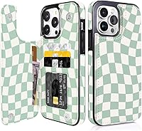 Vista 13 de Funda tipo cartera compatible con iPhone 13 Pro de 6.1 pulgadas con tarjetero, de piel sintética, con función atril, ranuras para tarjetas, doble