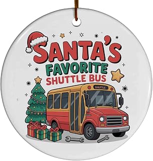 Shuttle Bus Ornament, Custom Christmas Ornament, for Dad Mom Friends Coworkers Colleagues, Christmas Ornament 2025, Team Gifts, Santa's Favorite Shuttle Bus 0cM1N6