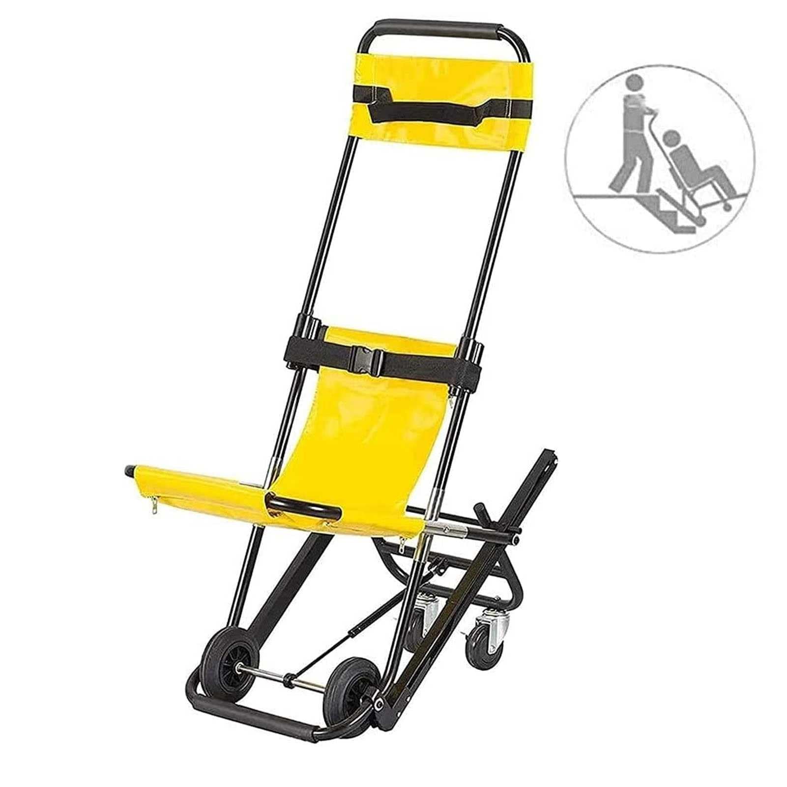 Camilla de silla de escalera, elevador plegable portátil con hebillas de liberación rápida para rescate de emergencia, ambulancia, evacuación de bomberos, equipo de primeros auxilios