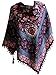Produktbild All 4 Decor Neu Damen Tuch Schal Halstuch Weinlese Art Blumenmuster Tracht Folklorestil Fransen 110cm x 110cm