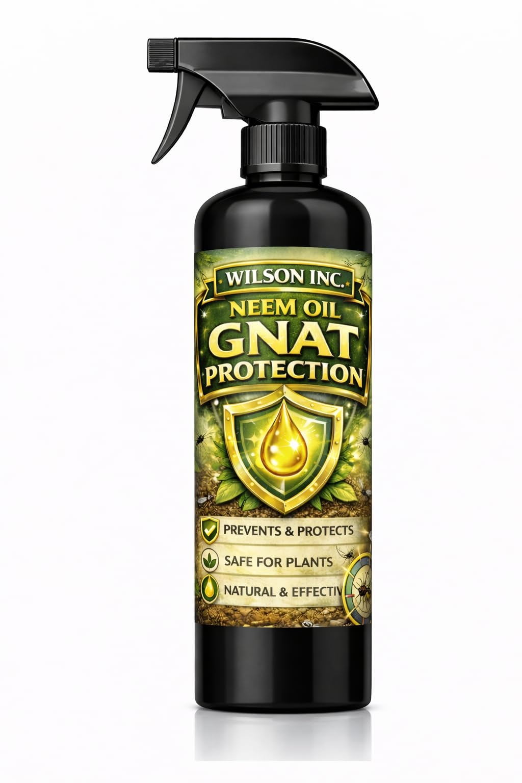 Gnat Protection Neem Oil Spray – Ready to Use Natural Neem Oil Spray for Plants, Animals and Areas Prone to Gnats – Indoor & Outdoor Use (250ml)