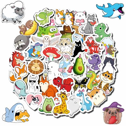 STICKZOO 100 PCS Water Bottle Stickers for Kids Waterproof Cute Stickers for Water Bottles No Duplicates Animal Stickers for Kids Laptop, Water...