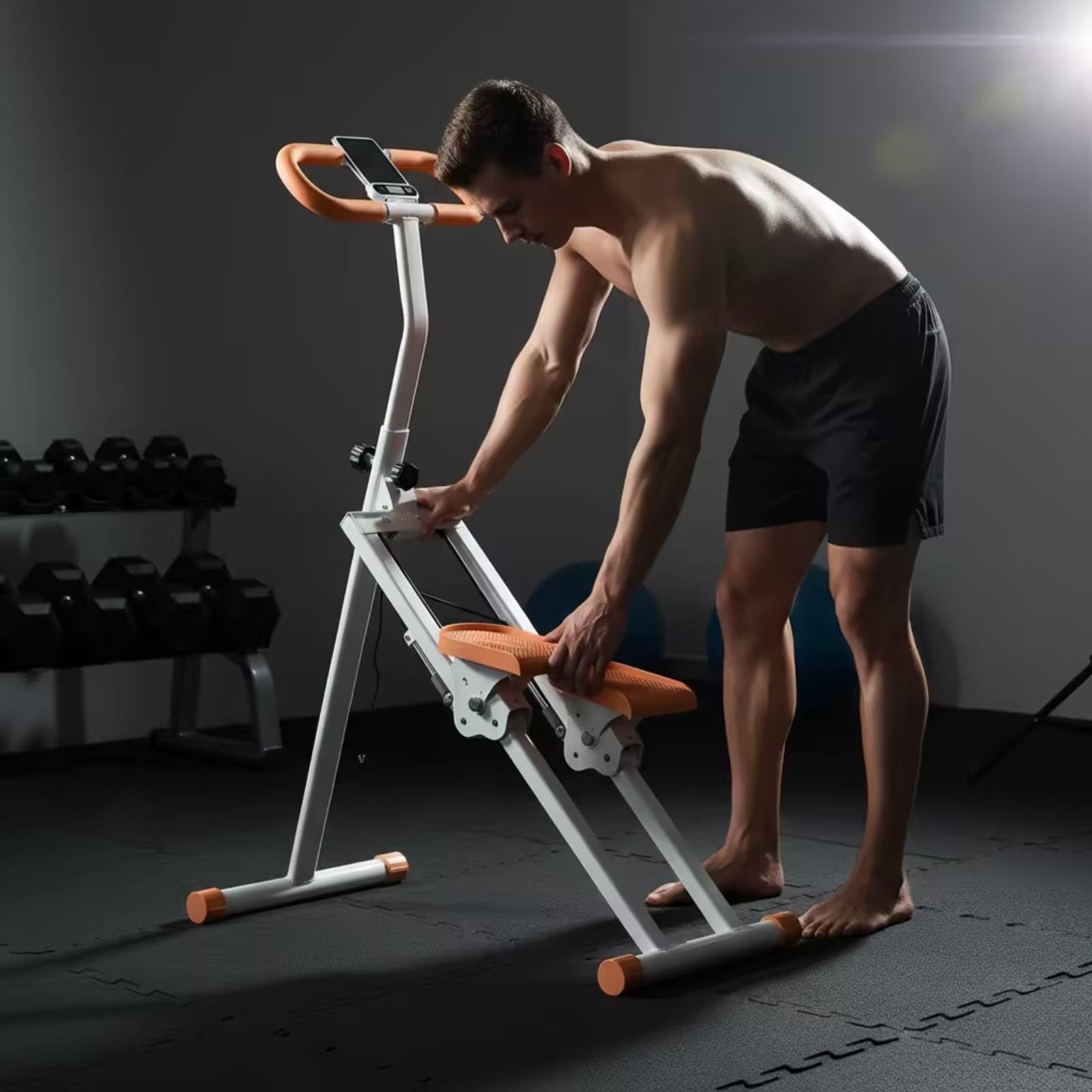Stepper Verticale con Manubrio Stabile Stepper con Manubrio Robusto Saliscale per Sportivi in Casa, Principianti, Appartamento