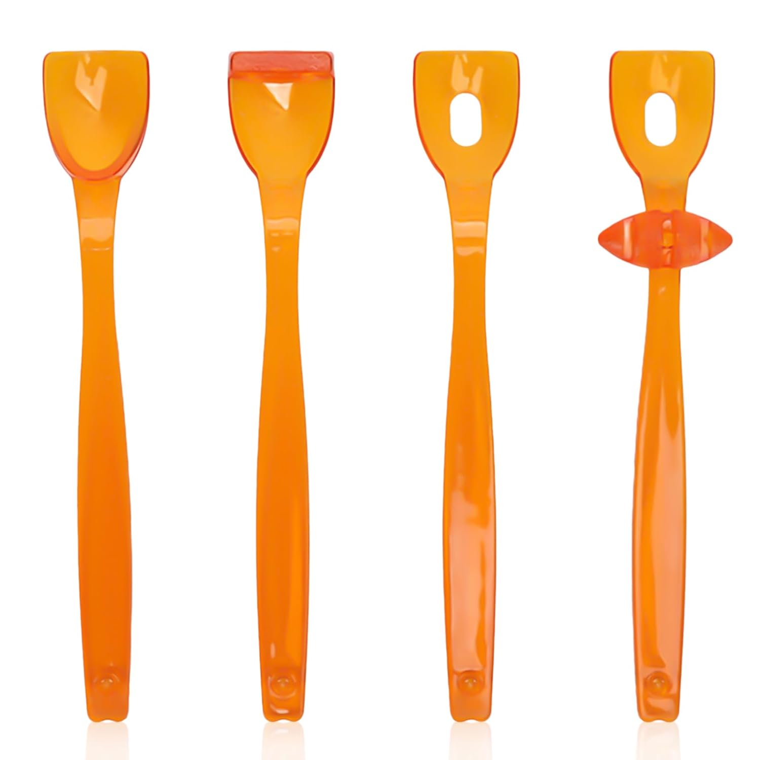 4PCS Tongue Trainer Plastic Tongue Tip Exerciser Portable Oral Lips Exerciser Plastic Perceiving Recovery Tool for Dysarthria Orange
