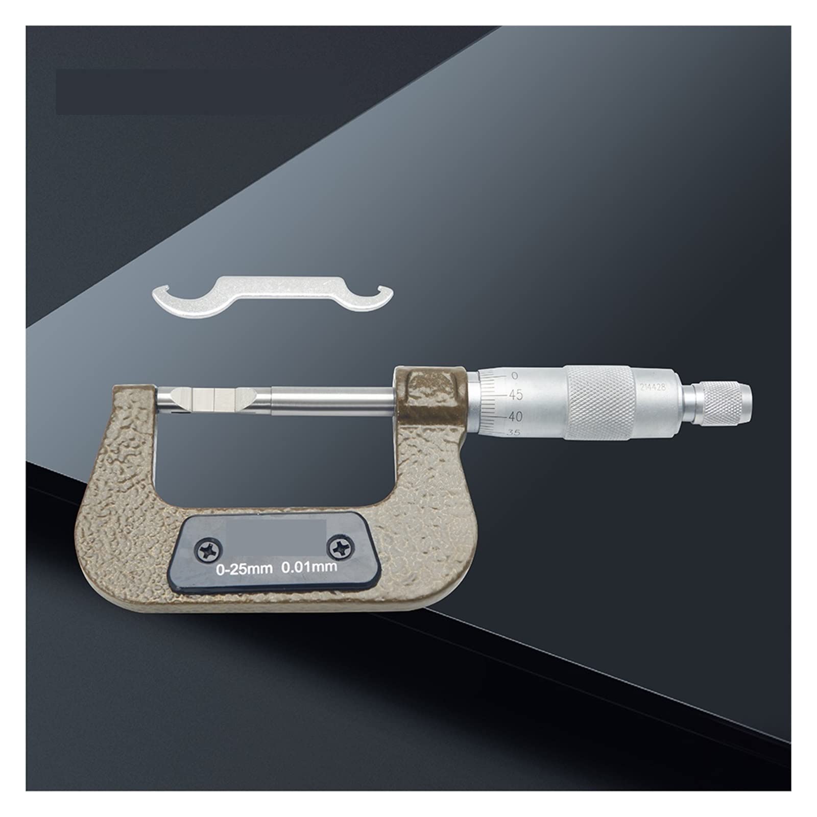 Micrometro a lama in acciaio inossidabile Misurare lo spessore della scanalatura chiavetta da 0,4 mm,7 a fetta sottile, Strumento accurato(0-25mm 4mm)
