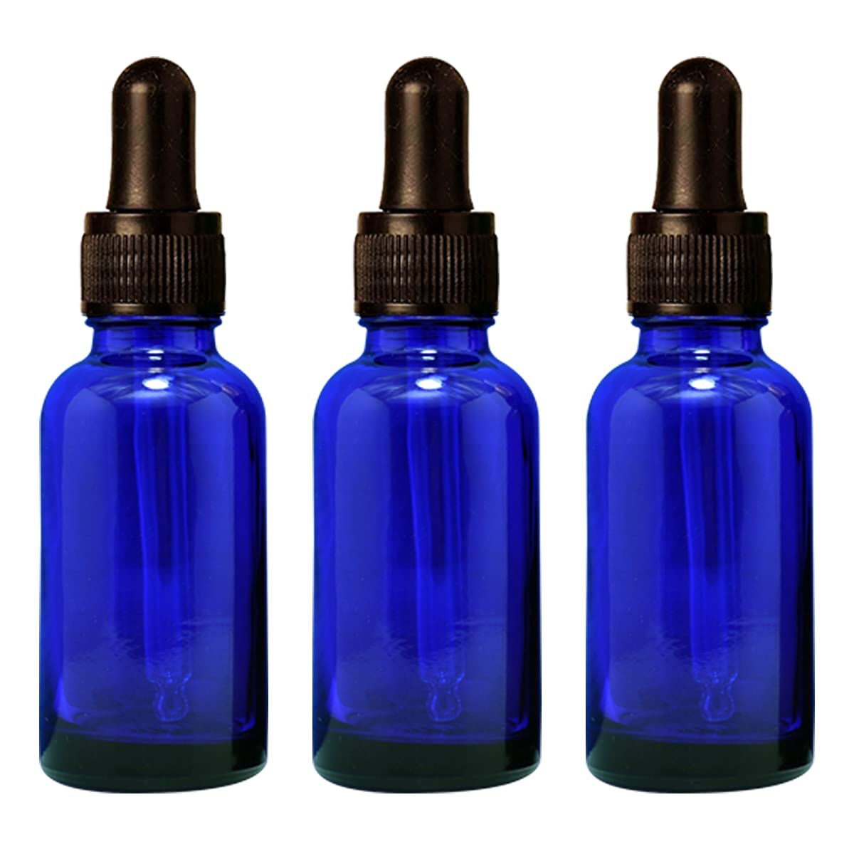 nsb herbals 30 ML Blue Round Empty Glass Bottle + Glass Dropper + Black Ring + Black Silicone Teat, Refillable, Reusable, Leak Proof For Essential Oils, Perfumes (Pack Of 3)-picture-25