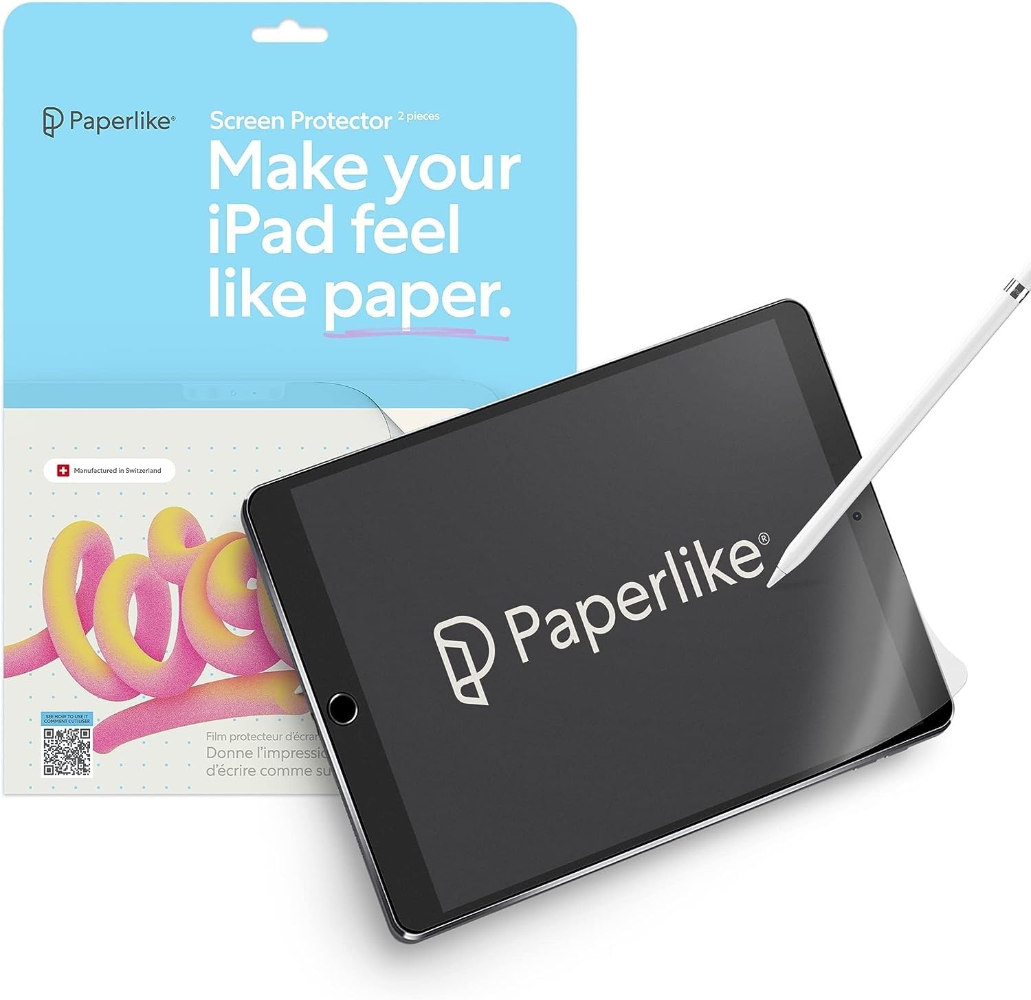 Paperlike 2.1 (2 Pieces) for iPad 10.2" (20/21/2019) - Transparent Matte Screen Protector for Notetaking and Drawing like on Paper
