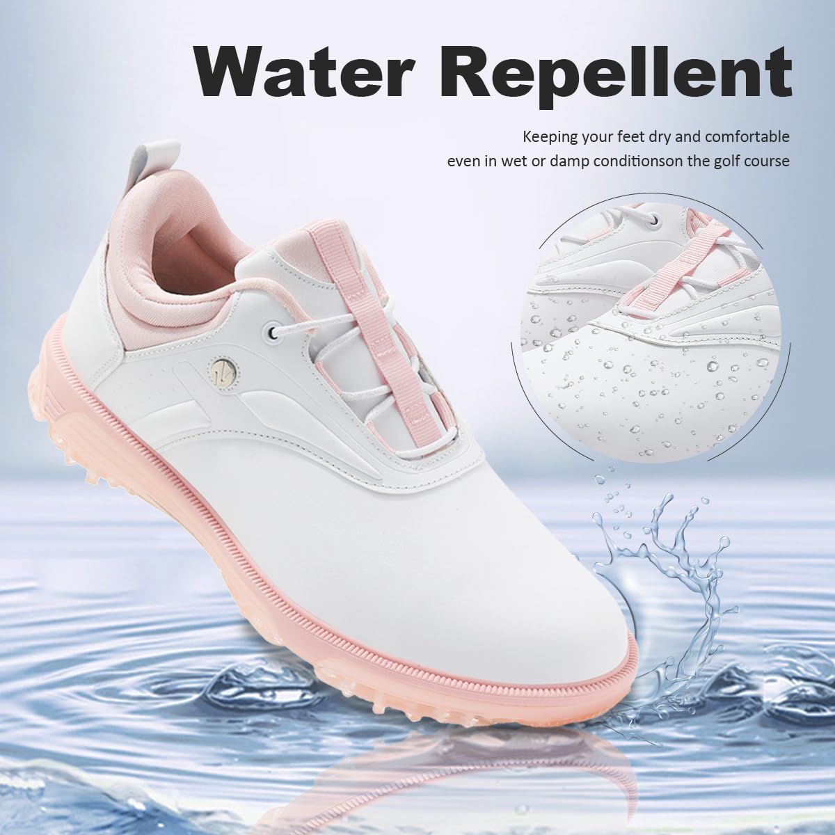 ULTIANT Women Golf Shoes Waterproof Spikeless Indoor Golf Sneakers Outdoor Non-Slip Sport Size 5-10