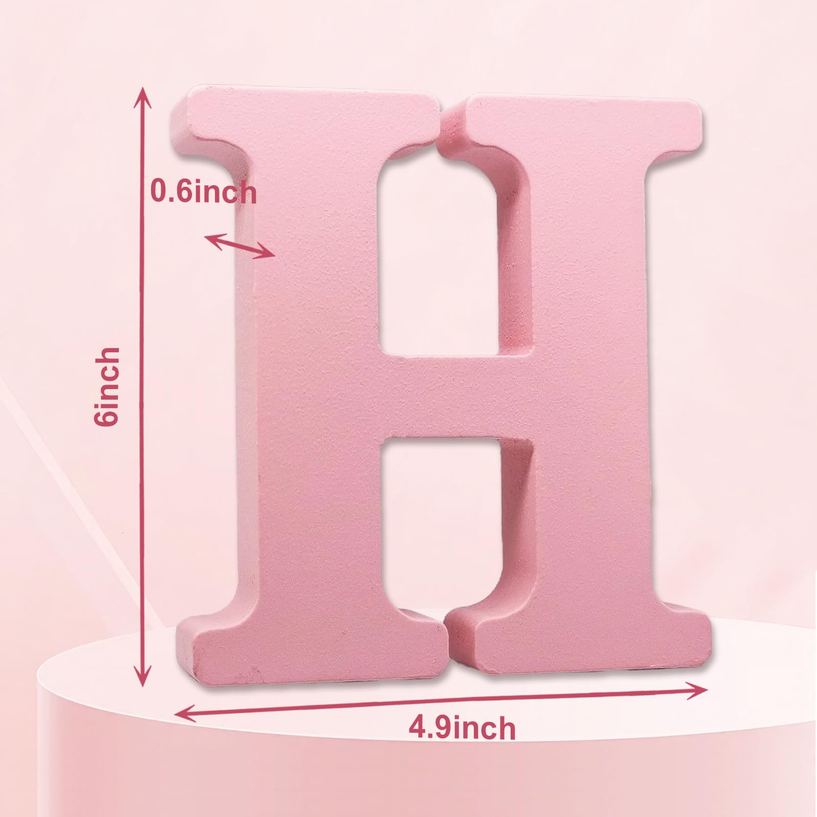 AOCEAN Letras de madera rosa de 6 pulgadas sin terminar para pared, letras MAGA decorativas de pie, tablero de letreros para manualidades, decoración de Navidad, proyectos de fiesta en el hogar (H)