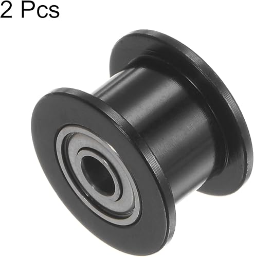 Miniatura 3 de HARFINGTON 2 piezas 2GT Polea tensora de 0.118 in de diámetro de 0.512 in de diámetro. Correa dentada de aluminio sin dientes para cinturón de 0.236