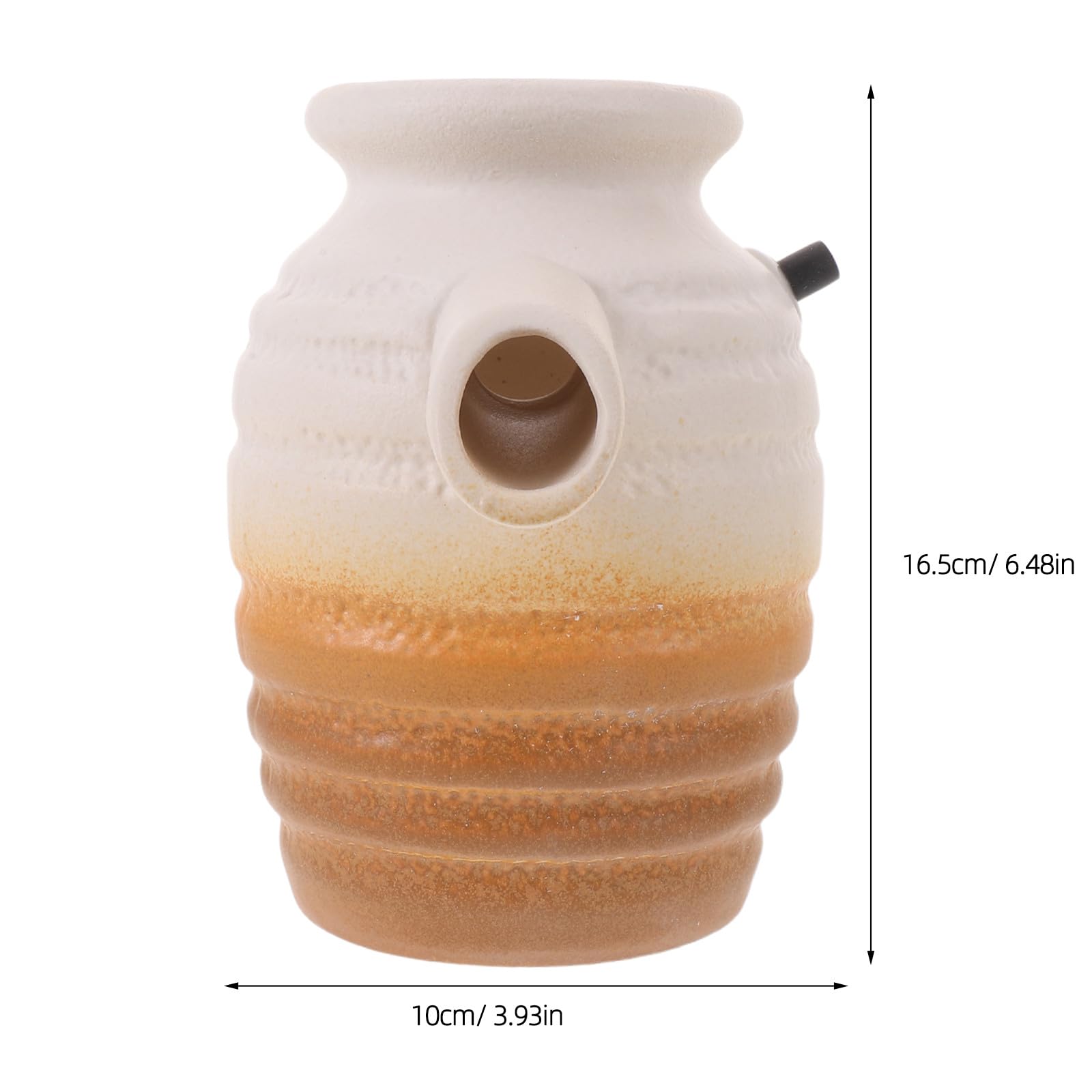 ibasenice Fontana a cascata in vaso di ceramica - Fontana da tavolo - Fioriera per piante grasse da giardino - Elemento d'acqua per laghetto, patii, cortili e decorazioni esterne
