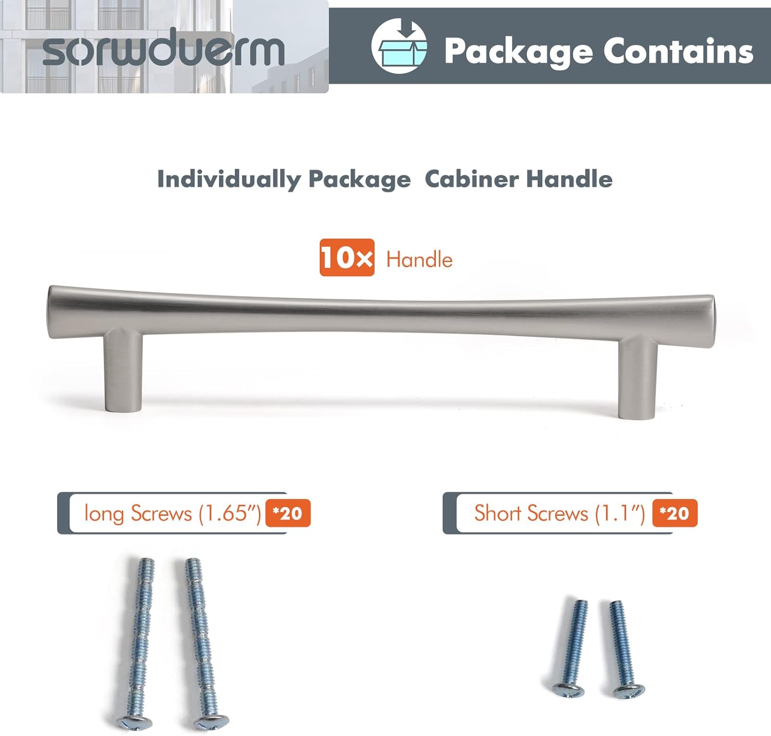 Brushed Nickel Cabinet Pulls 5 Inch Silver Drawer Handles Dresser Pull Cabinets Drawers Kitchen Bathroom Bar Hardware Handle 10 Pack