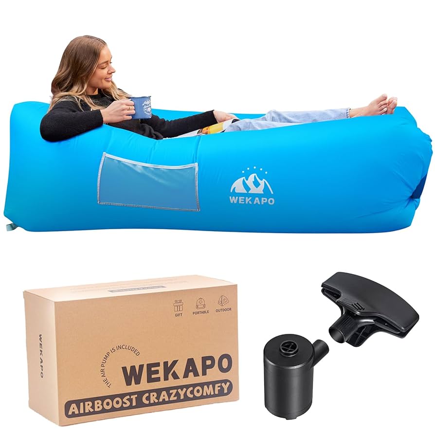 WEKAPO エアラウンジチェア 　エアベッド Amazon.com: WEKAPO Inflatable Couch with Pump - Easiest