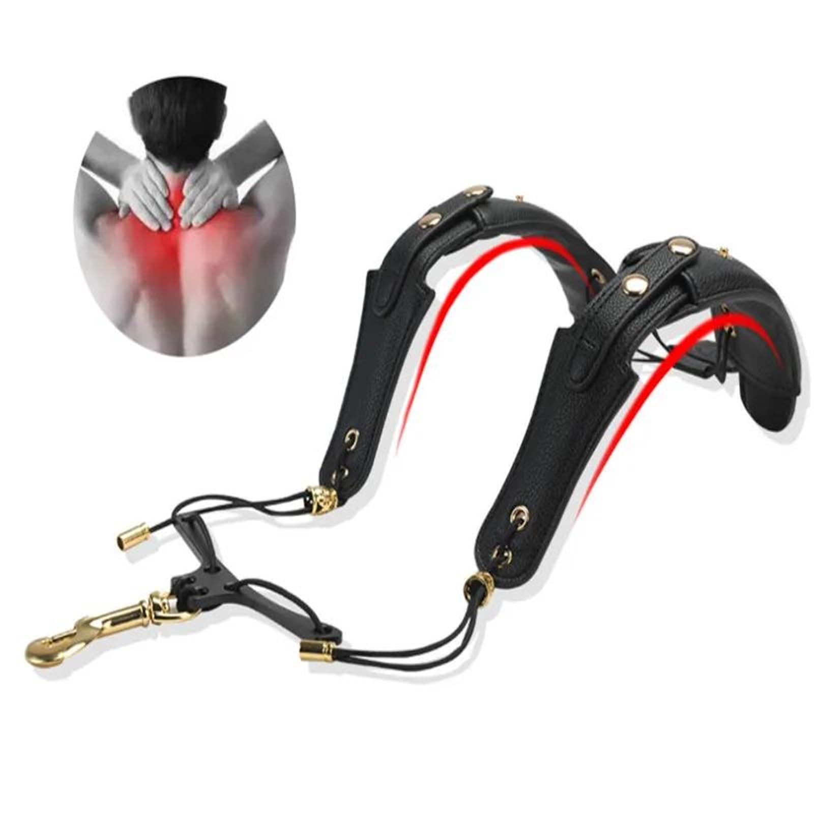 Professionisti accessori per sassofono Tracolla Regolabile In Pelle Per Sassofono Saxophone Tenore Cinturino Per Sassofono Contralto Imbottito Senza Stress Sulla Tracolla