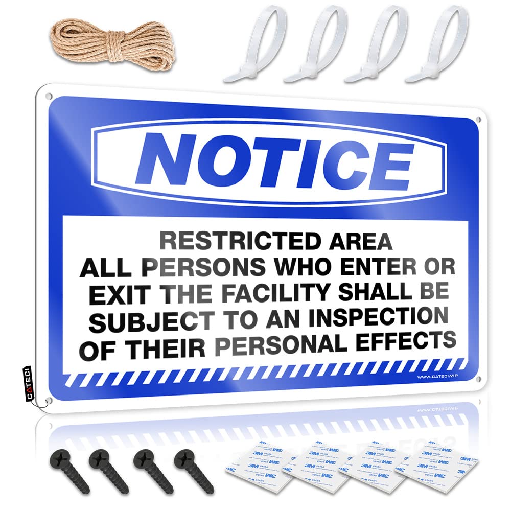 BRUNTELO Man Cave Decorations Notice Restricted Area All Persons Who Enter Or Tin Sign Funny Signs For Home Decor Funny Poster Sign
