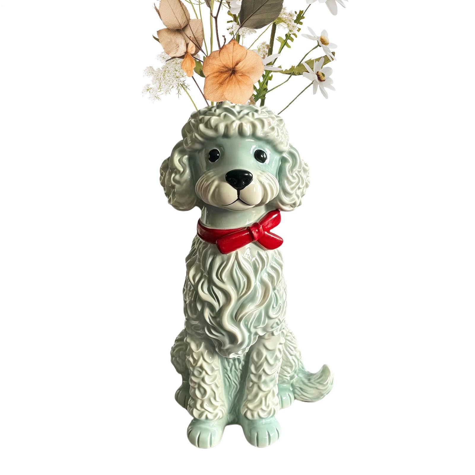 Jarrones para perros que solucionan mesas aburridas y esculturas floreros para salones modernos