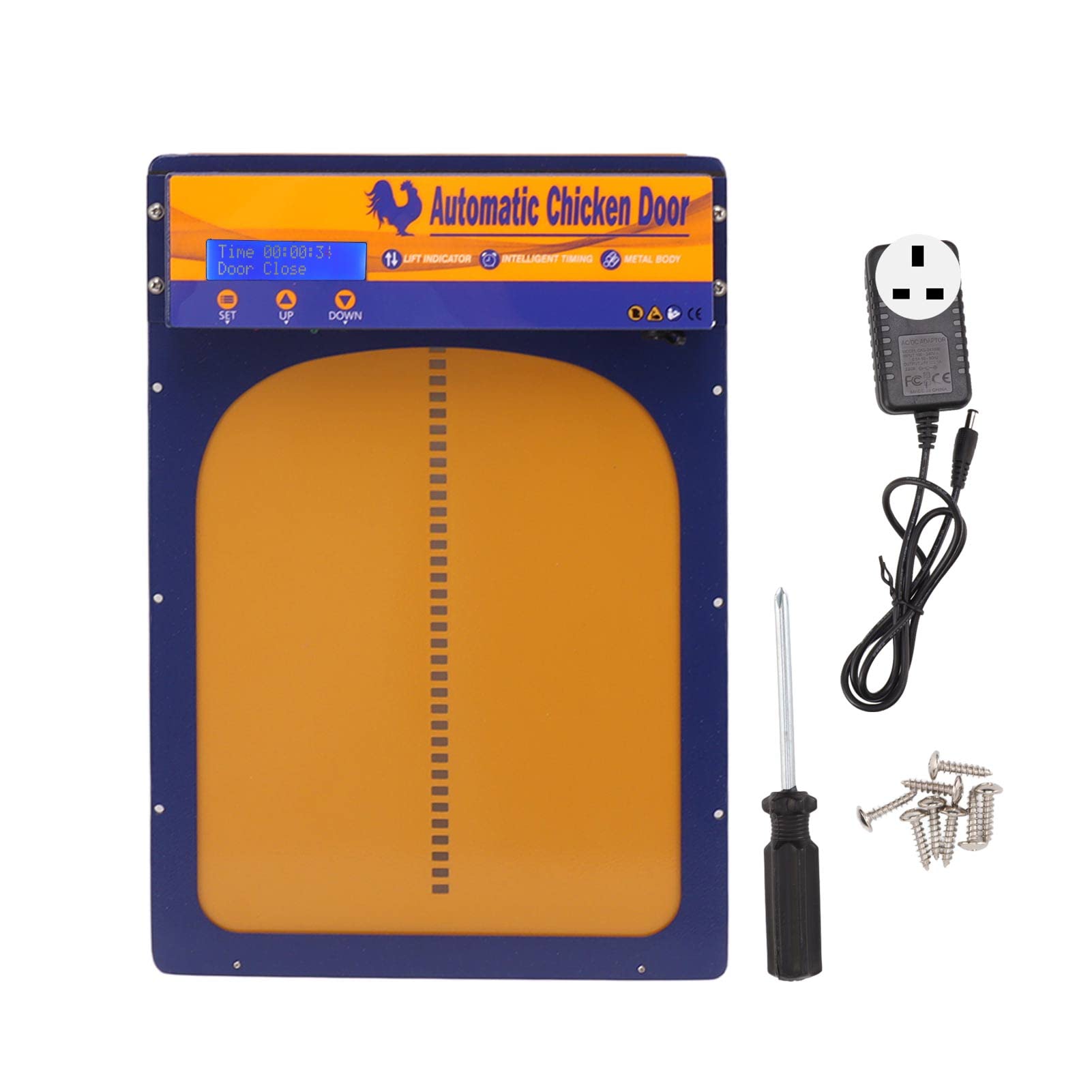 Porta Automatica per pollaio, modalità Manuale, Display LED HD, modalità Timer sicura, apriporta Automatico Domestico per pollaio per Anatre (Blu Gioiello)