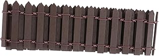 HIAKDOFT Miniature Wood Picket Fence Coffee Color Flexible Border for DIY Fairy Garden Micro Landscape Plant Pot Decor Chr...