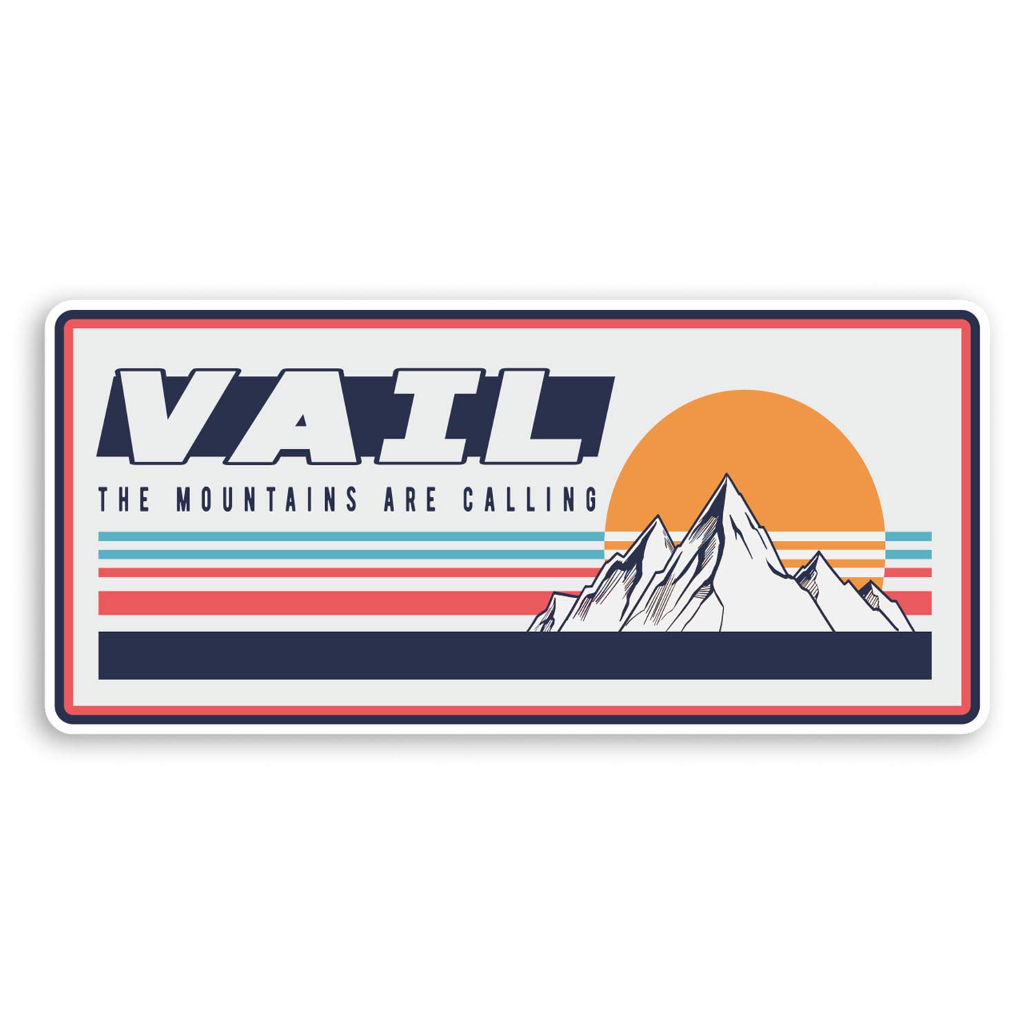 Destination Vinyl Ltd Multi 2 X 10Cm Retro Vail Vinyl Stickers - Ski Skiing Sticker Laptop Luggage #20170 (10Cm Wide)