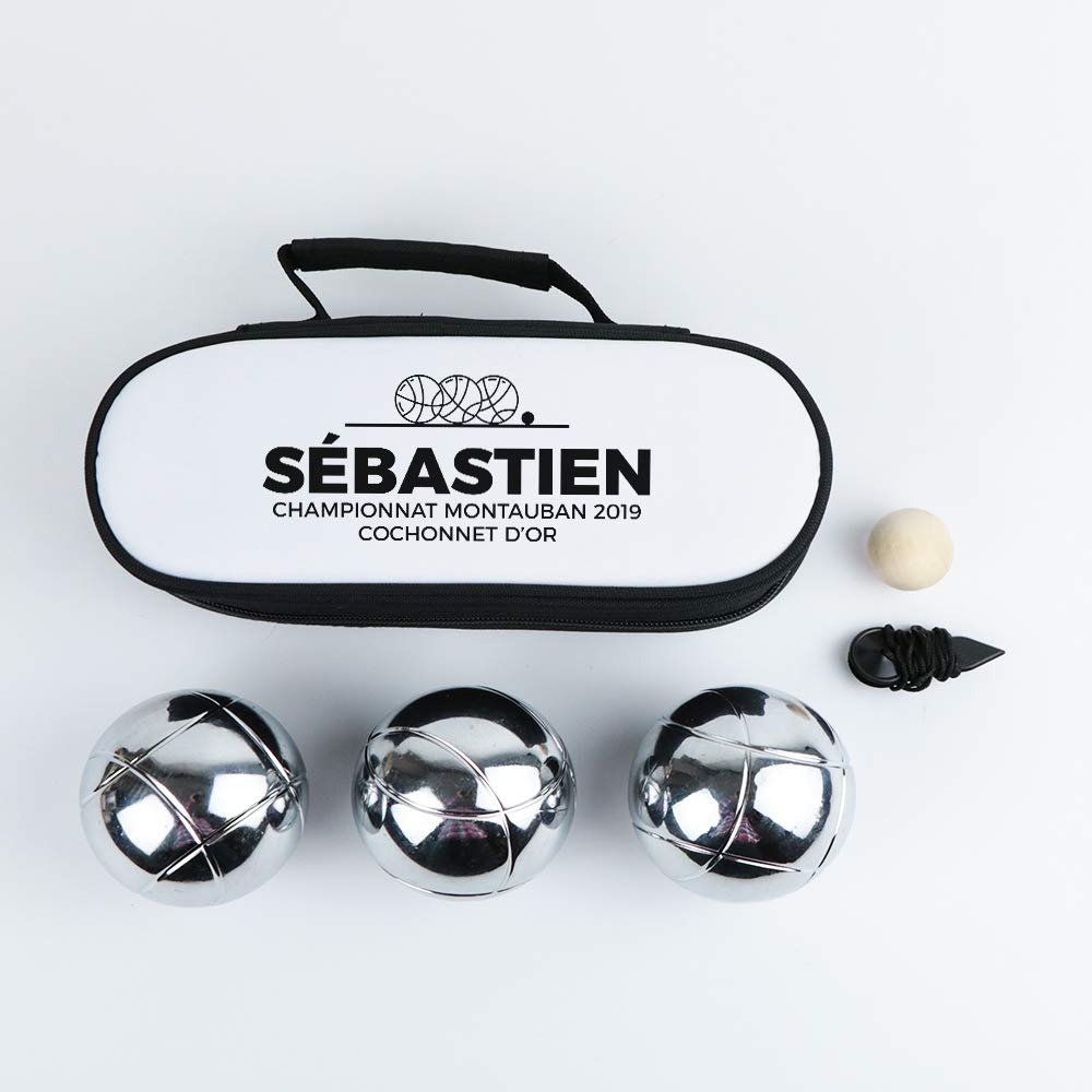 CADEAUX.COM - Sacoche Boule Pétanque Personnalisable - Sac Pétanque en Coton pour Boule de Petanque - Vendu Seul - Cadeau Personnalisé - Cadeau Homme