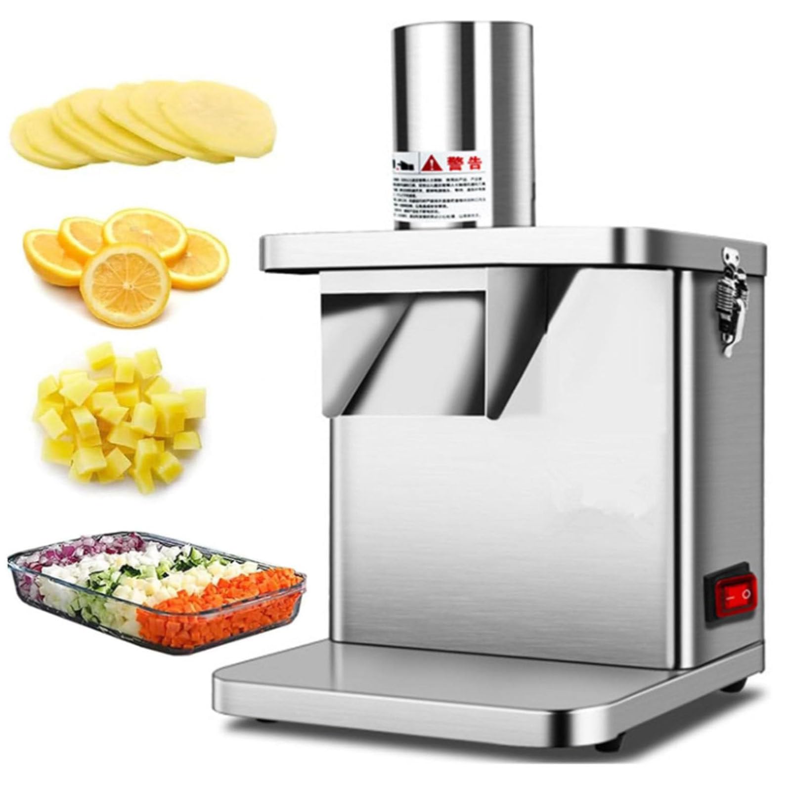 SBCGFY Commercial Vegetable Dicer Electric Fruit Dicing Machine Heavy Duty Stainless Steel Electric Carrot Potato Onion Granular Cube Cutting
