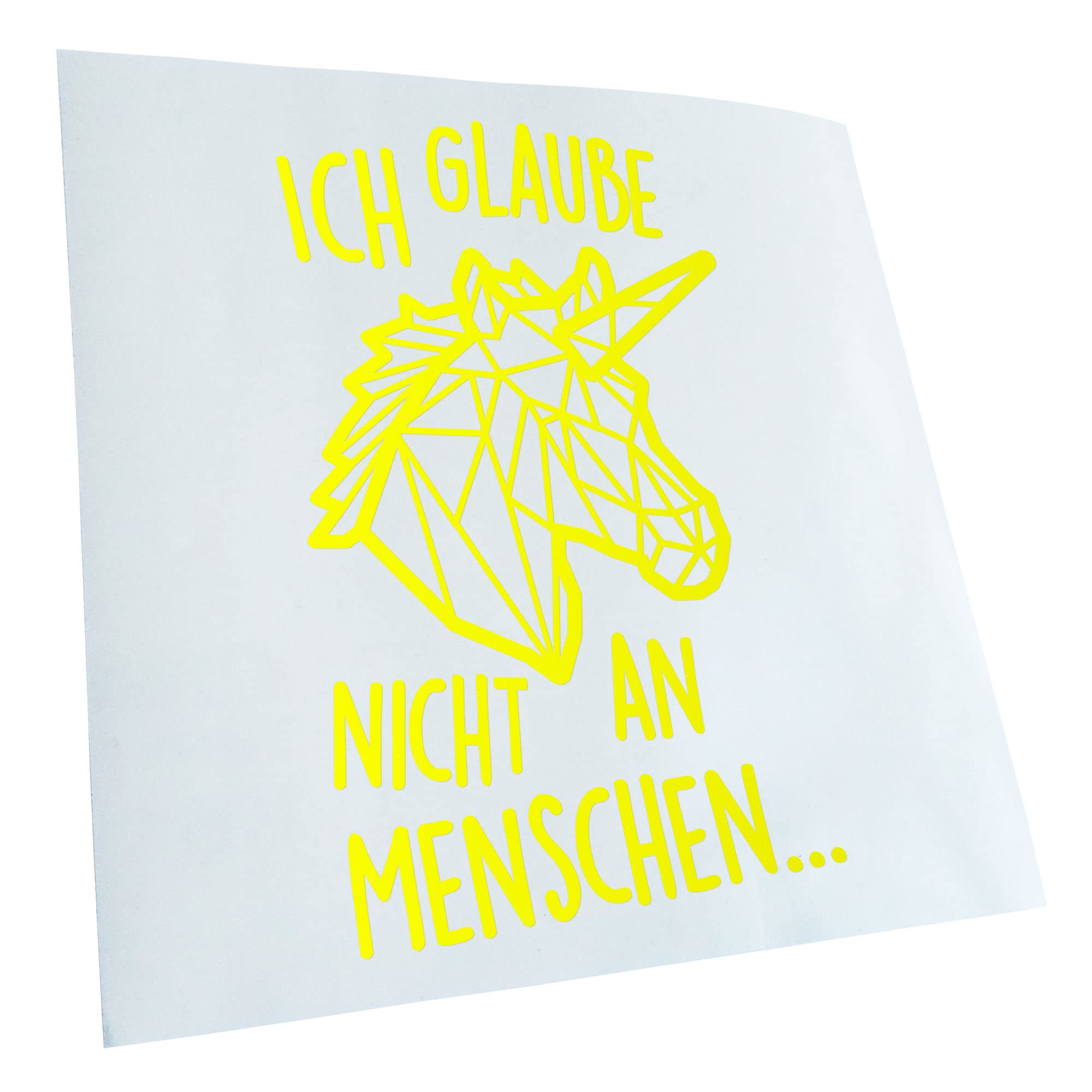 Kiwistar Unicorn - Don't Believe at 16 x 10 cm in 15 Colours - Neon + Chrome Sticker