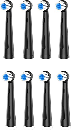 PURSONIC Cabezales de cepillo de repuesto para cepillo de dientes rotativo RET20USB y RET20USB-BK paquete de 8 unidades color negro